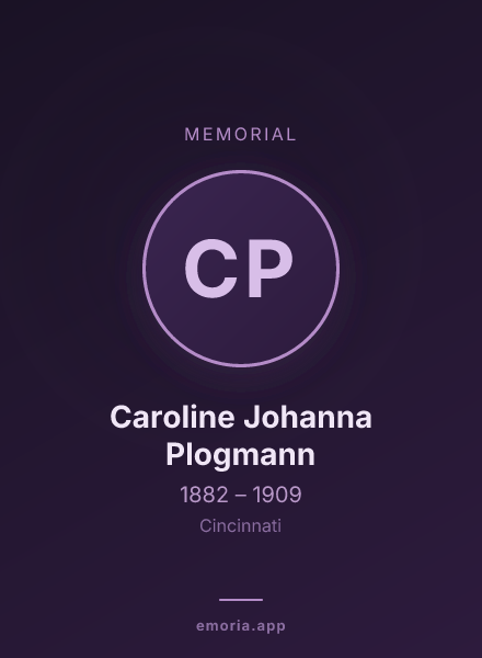 Memorial portrait of Caroline Johanna Plogmann
