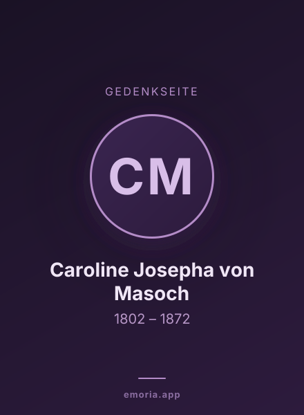 Gedenkportrait von Caroline Josepha von Masoch