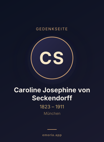 Gedenkportrait von Caroline Josephine von Seckendorff