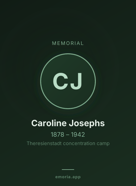Memorial portrait of Caroline Josephs