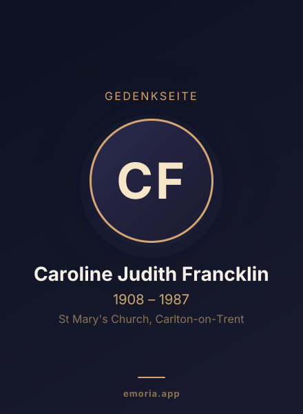 Gedenkportrait von Caroline Judith Francklin