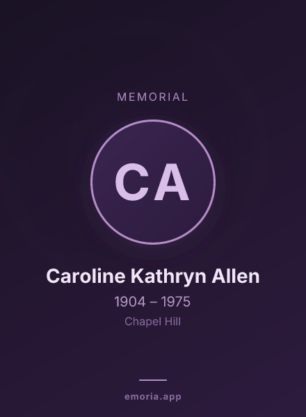 Memorial portrait of Caroline Kathryn Allen
