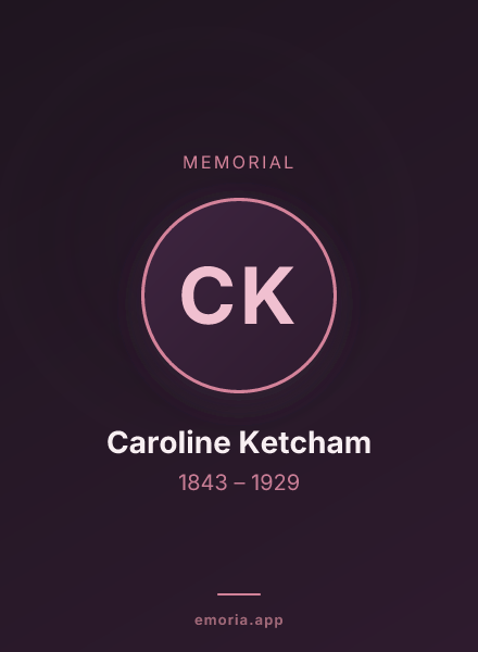 Memorial portrait of Caroline Ketcham