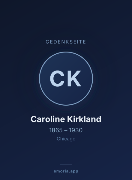 Gedenkportrait von Caroline Kirkland