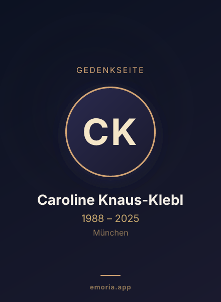 Gedenkportrait von Caroline Knaus-Klebl