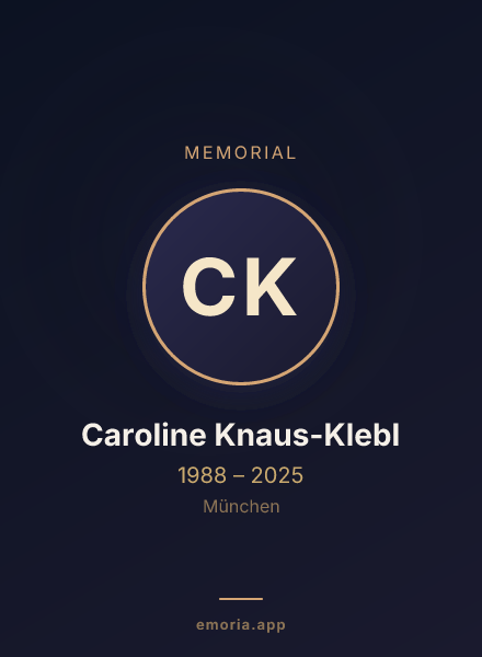 Memorial portrait of Caroline Knaus-Klebl