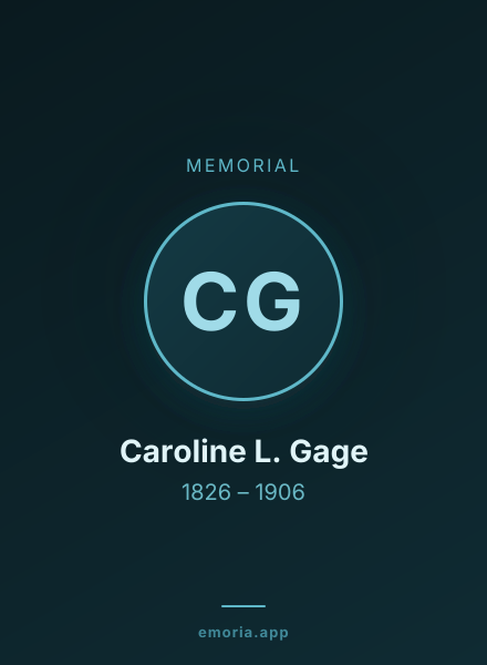 Memorial portrait of Caroline L. Gage