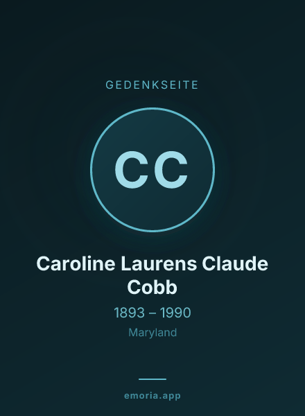 Gedenkportrait von Caroline Laurens Claude Cobb