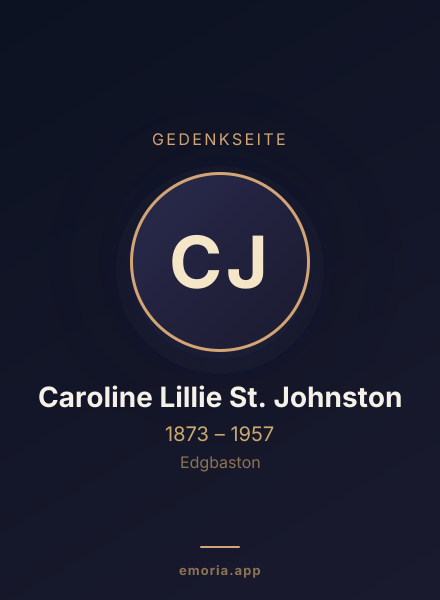 Gedenkportrait von Caroline Lillie St. Johnston
