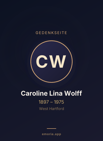 Gedenkportrait von Caroline Lina Wolff
