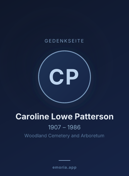 Gedenkportrait von Caroline Lowe Patterson