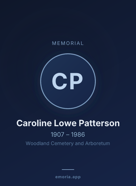 Memorial portrait of Caroline Lowe Patterson