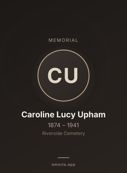 Memorial portrait of Caroline Lucy Upham