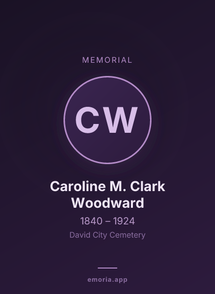 Memorial portrait of Caroline M. Clark Woodward