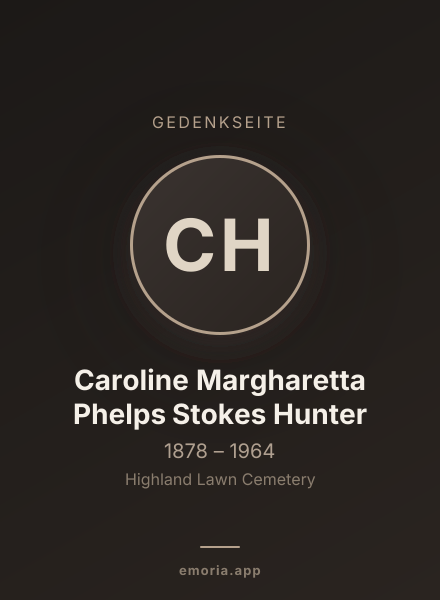 Gedenkportrait von Caroline Margharetta Phelps Stokes Hunter
