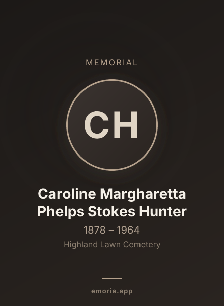 Memorial portrait of Caroline Margharetta Phelps Stokes Hunter