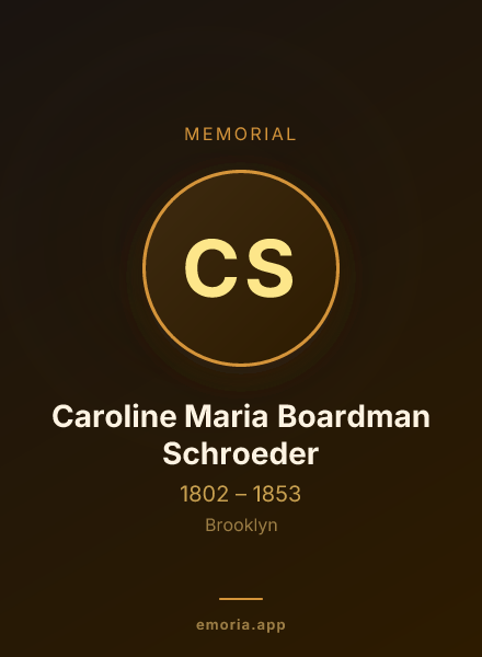 Memorial portrait of Caroline Maria Boardman Schroeder
