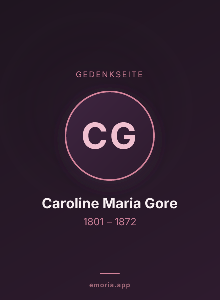 Gedenkportrait von Caroline Maria Gore
