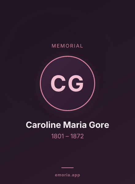 Memorial portrait of Caroline Maria Gore