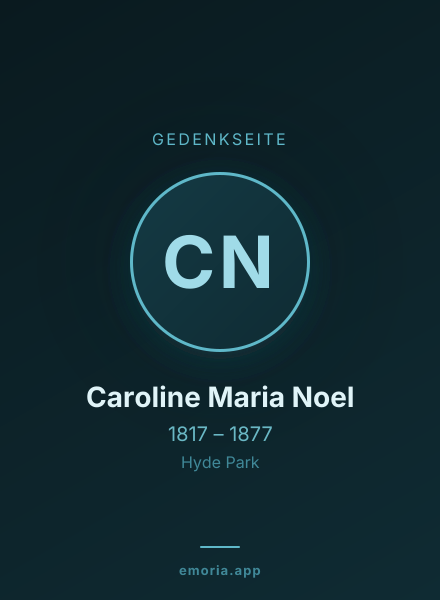 Gedenkportrait von Caroline Maria Noel