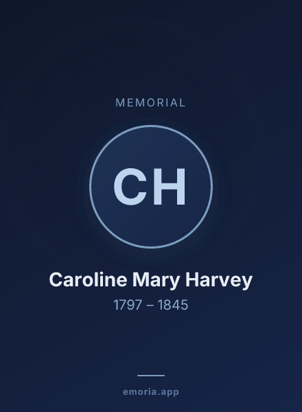Memorial portrait of Caroline Mary Harvey