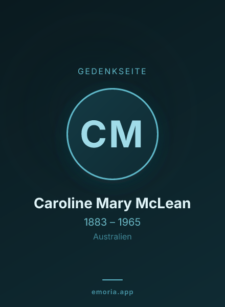 Gedenkportrait von Caroline Mary McLean