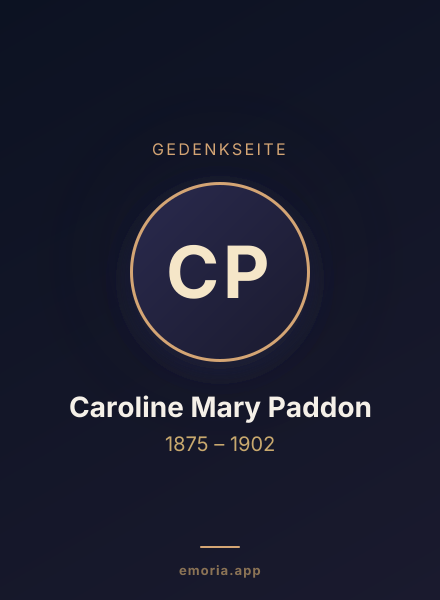 Gedenkportrait von Caroline Mary Paddon