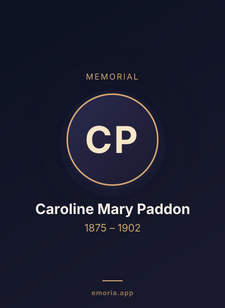 Memorial portrait of Caroline Mary Paddon