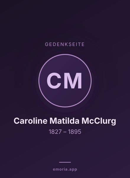 Gedenkportrait von Caroline Matilda McClurg