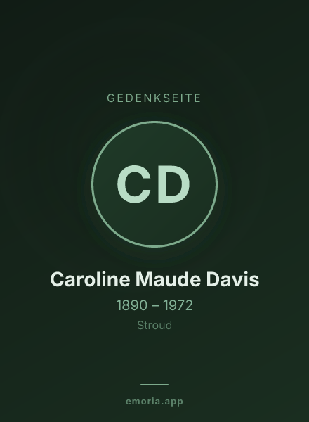 Gedenkportrait von Caroline Maude Davis