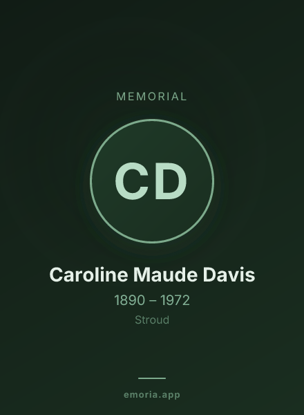 Memorial portrait of Caroline Maude Davis
