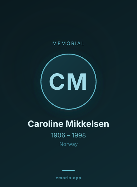 Memorial portrait of Caroline Mikkelsen