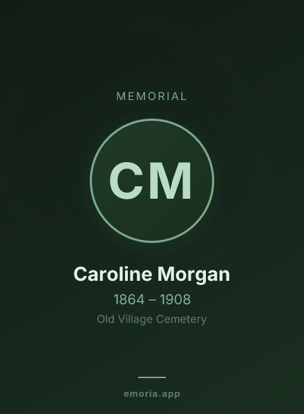 Memorial portrait of Caroline Morgan