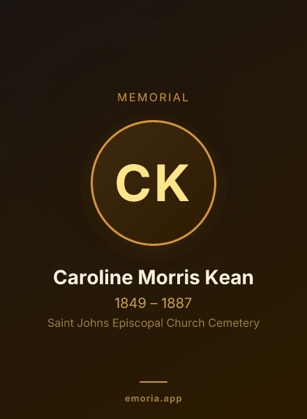 Memorial portrait of Caroline Morris Kean