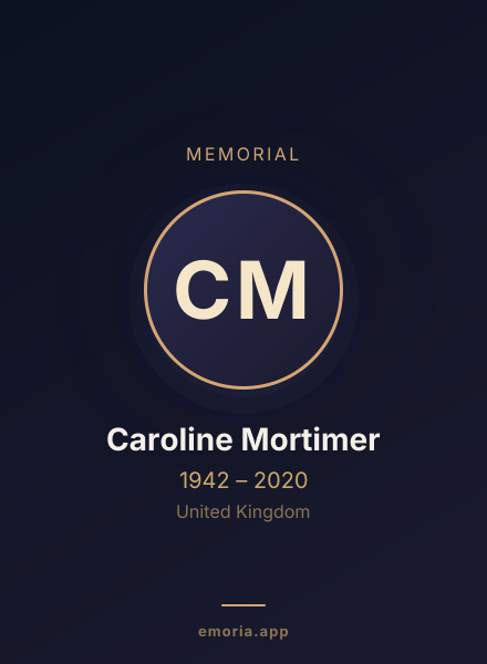 Memorial portrait of Caroline Mortimer