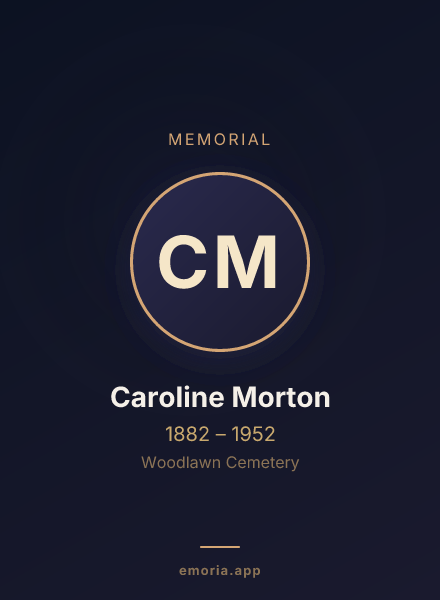 Memorial portrait of Caroline Morton