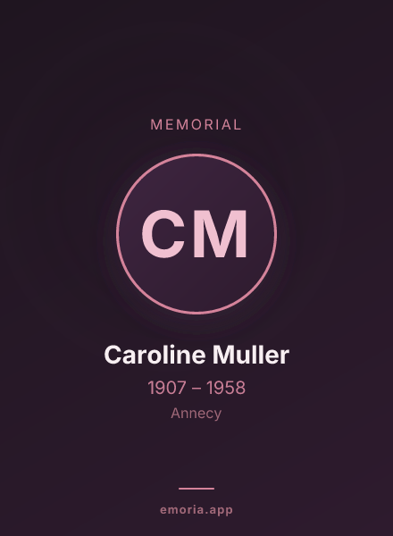 Memorial portrait of Caroline Muller