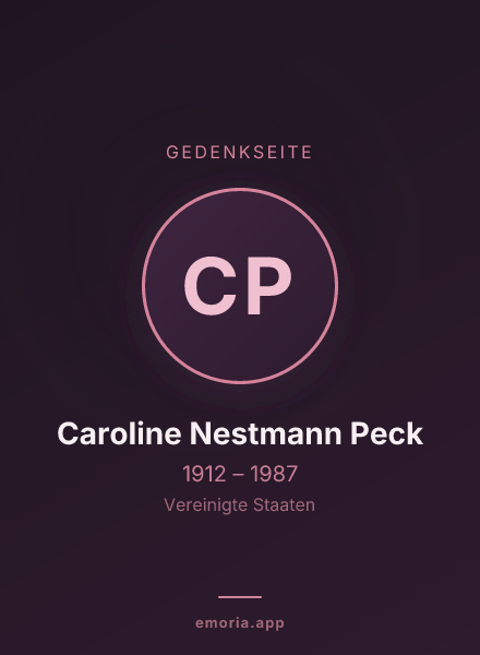 Gedenkportrait von Caroline Nestmann Peck