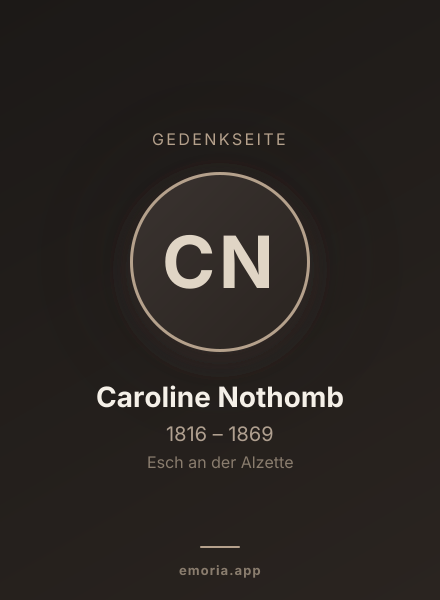 Gedenkportrait von Caroline Nothomb