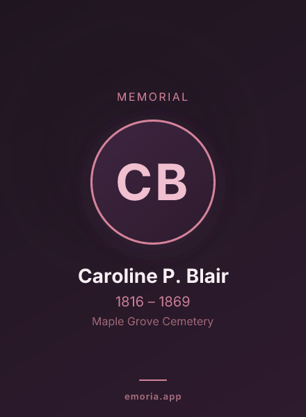 Memorial portrait of Caroline P. Blair