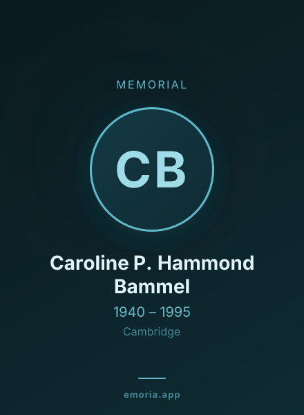 Memorial portrait of Caroline P. Hammond Bammel