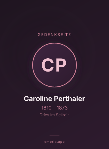 Gedenkportrait von Caroline Perthaler