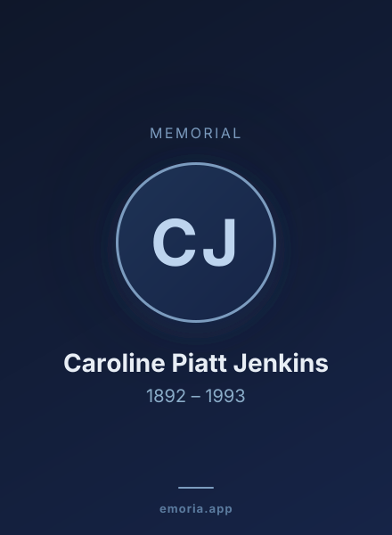 Memorial portrait of Caroline Piatt Jenkins