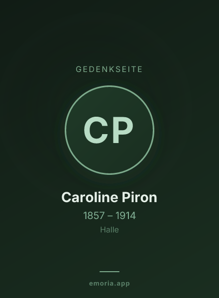 Gedenkportrait von Caroline Piron