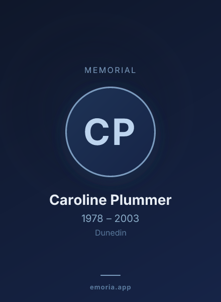 Memorial portrait of Caroline Plummer