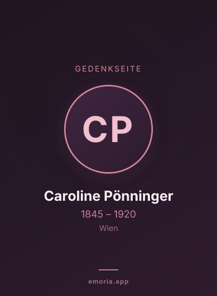 Gedenkportrait von Caroline Pönninger