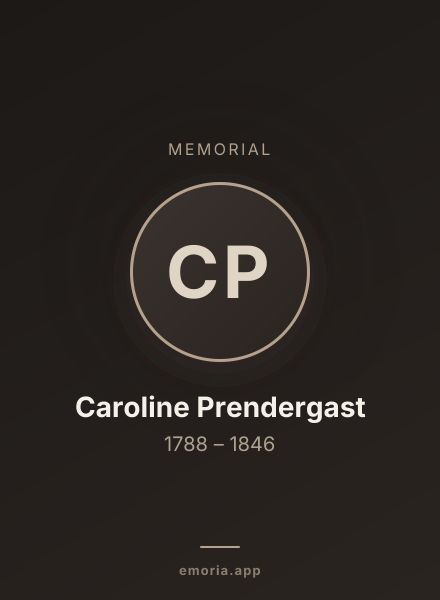 Memorial portrait of Caroline Prendergast