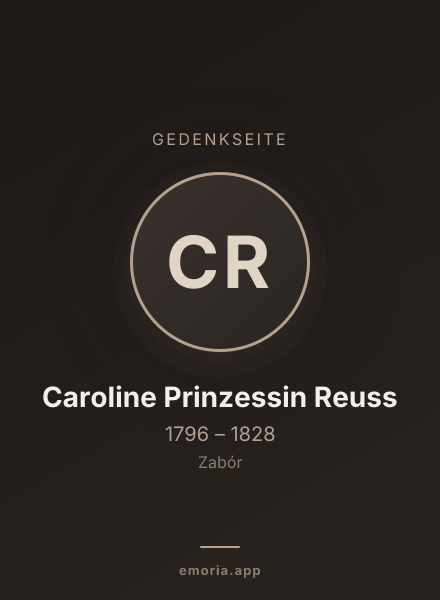 Gedenkportrait von Caroline Prinzessin Reuss