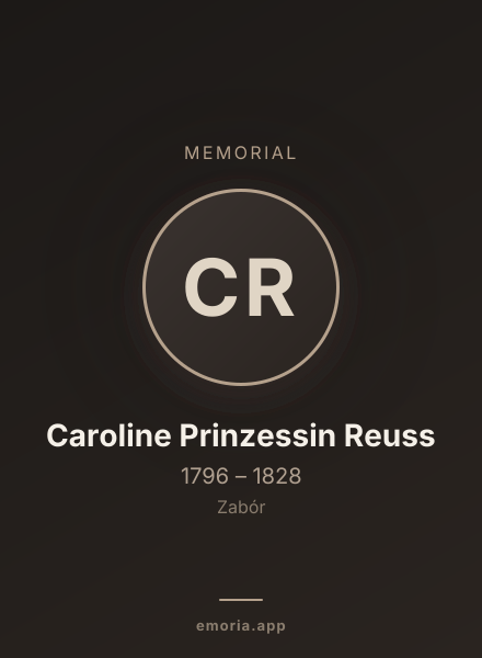 Memorial portrait of Caroline Prinzessin Reuss