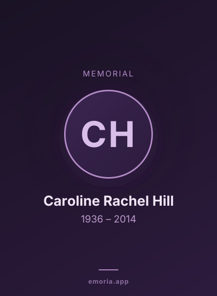 Memorial portrait of Caroline Rachel Hill